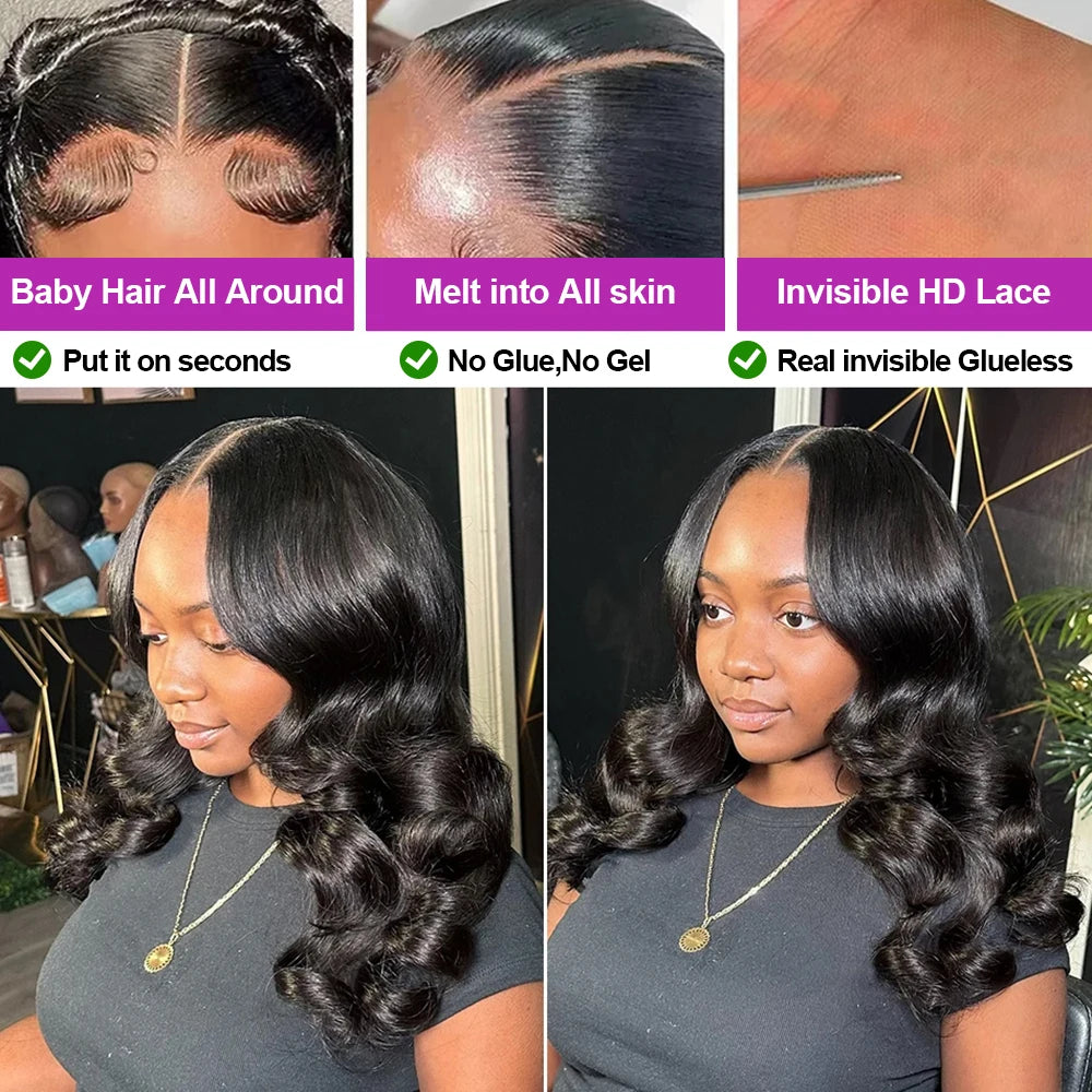Body Wave HD Lace Frontal Wig 250% Density – Short Bob Human Hair Wig, Glueless 13x4 & 13x6 Transparent Lace, Natural Shine, Premium Salon Look