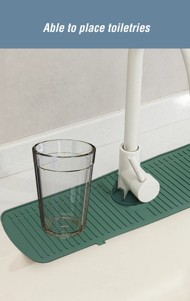 Silicone Faucet Drip Mat – Sink Splash Guard & Heat-Resistant Drain Pad for Kitchen and Bathroom