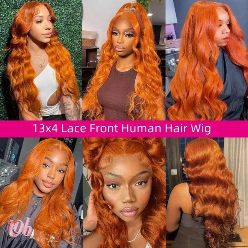 Ginger HD Lace Front Wig 13×6 Body Wave – 250% Density Human Hair (30–38 Inch)