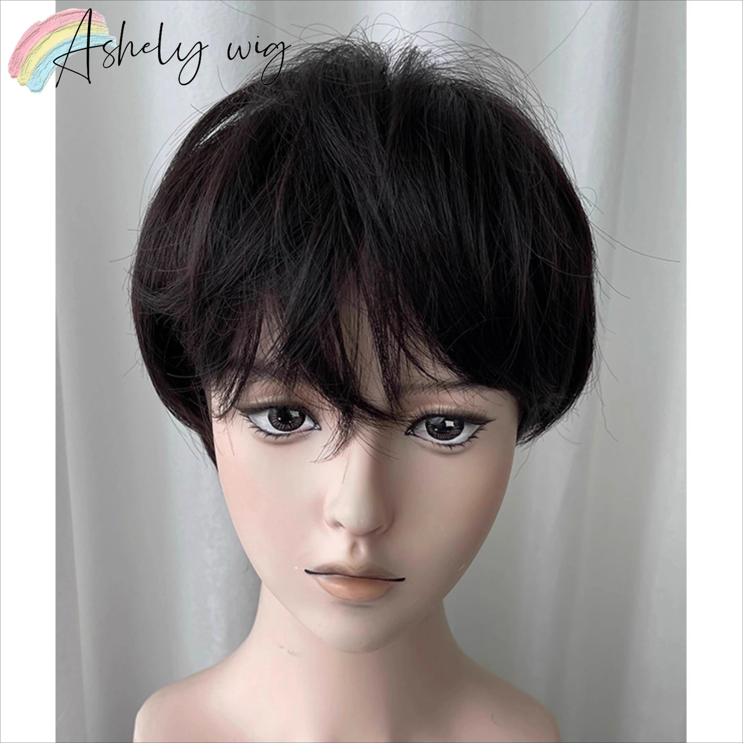 Men's Short Headband Wig – Straight Synthetic, 180% Density, 6 Inch
