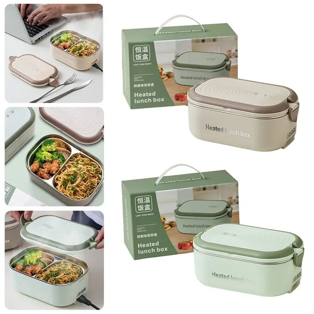 304 Stainless Electric Lunch Box – Plug-In 1 L Constant-Temperature Food Warmer