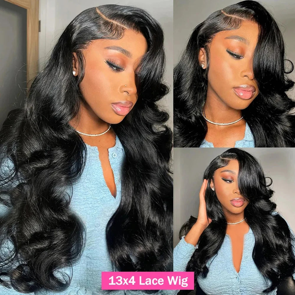 Bling Hair Body Wave 13x6 Lace Front Human Hair Wig (13x4 Option, Transparent Lace, 30–32 Inch, 180% Density)