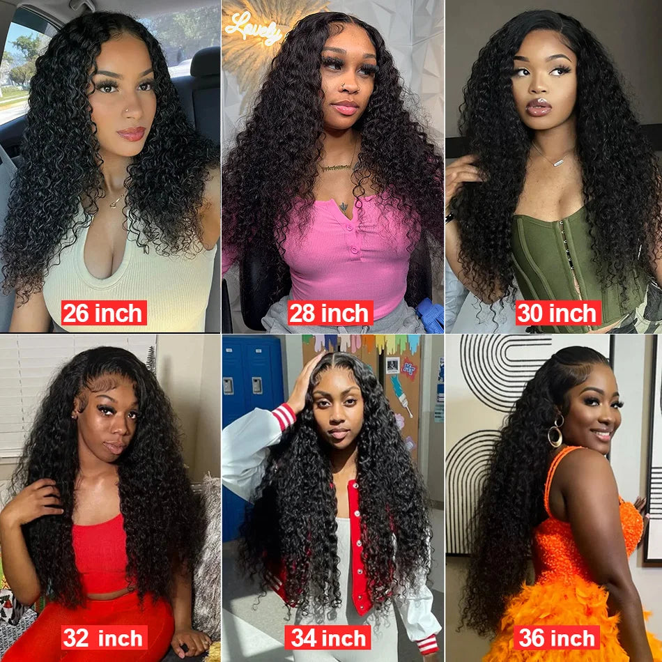 Le mythe 13x6 HD Deep Wave Lace Frontal Human Hair Wig (30–40 Inch) – 5x5 Glueless Water Curly Wear & Go