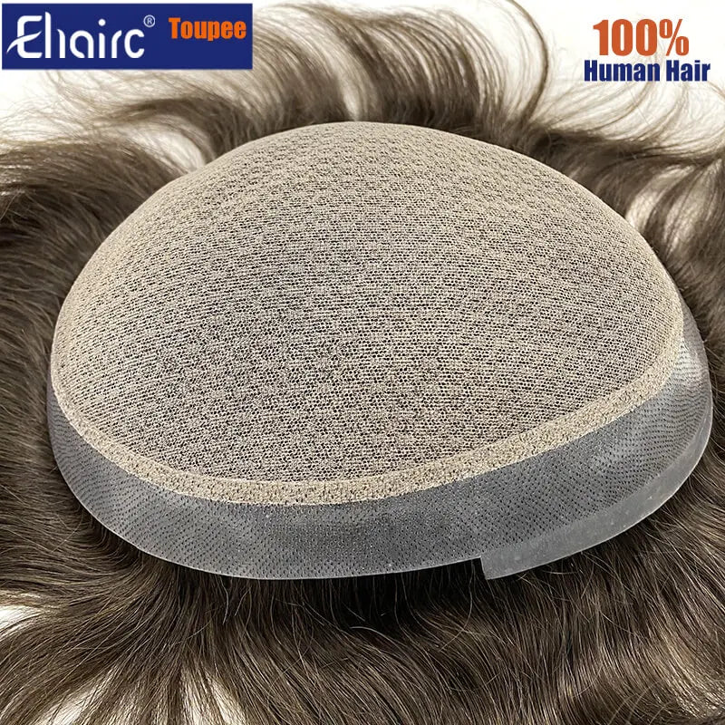 Men's Human Hair Toupee – Australia Double Layer Lace & PU Base Hair System