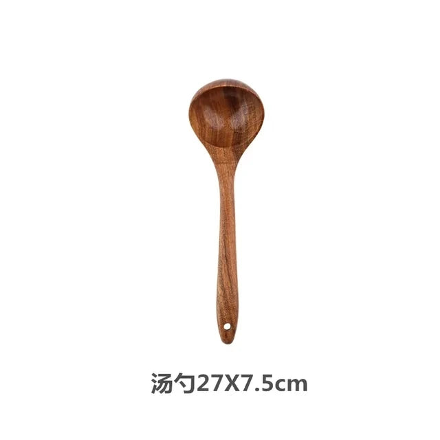 Thailand Teak Wooden Cooking Utensil Set – Spoon, Ladle & Turner