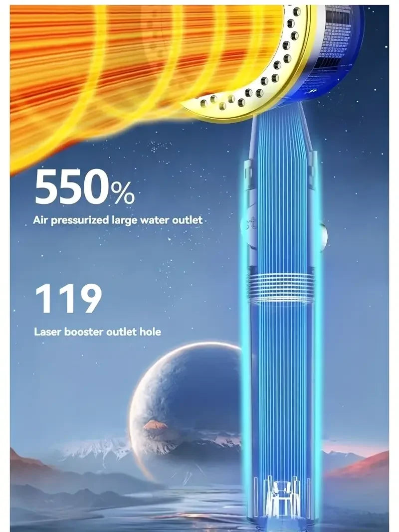 New High Pressure Water Saving Filter Shower Head 5 Modes Handheld Shower Head One Button Stop Bathroom Accessories Set