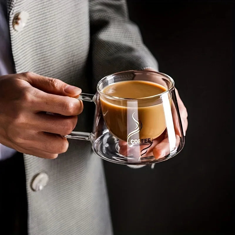 Double Wall Borosilicate Glass Coffee Mug – Heat-Resistant Espresso Cup Gift Set