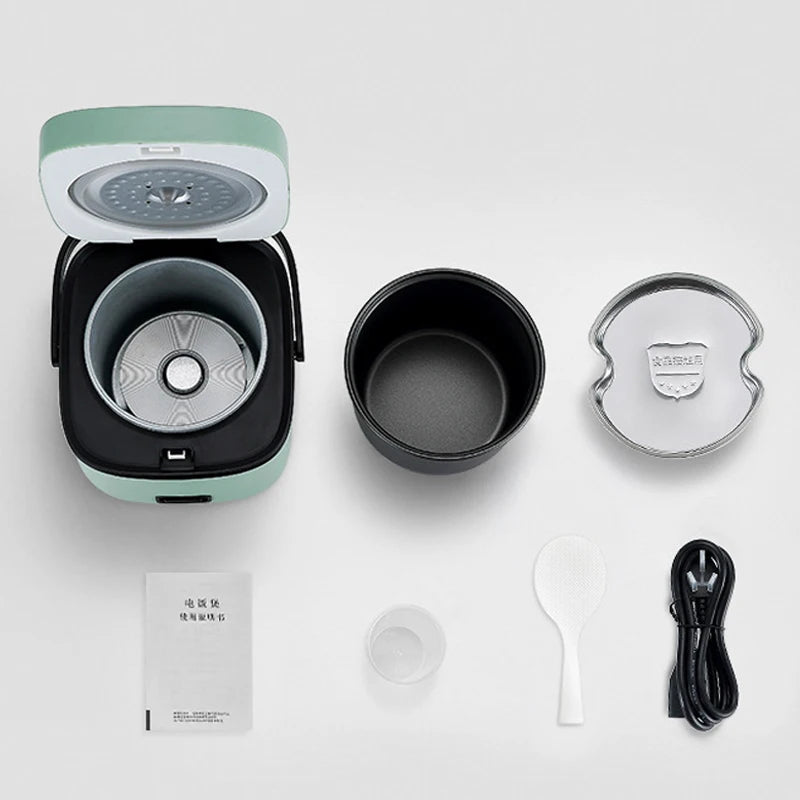 Mini Rice Cooker 1.2L – Compact Electric Steamer for 1–2 People