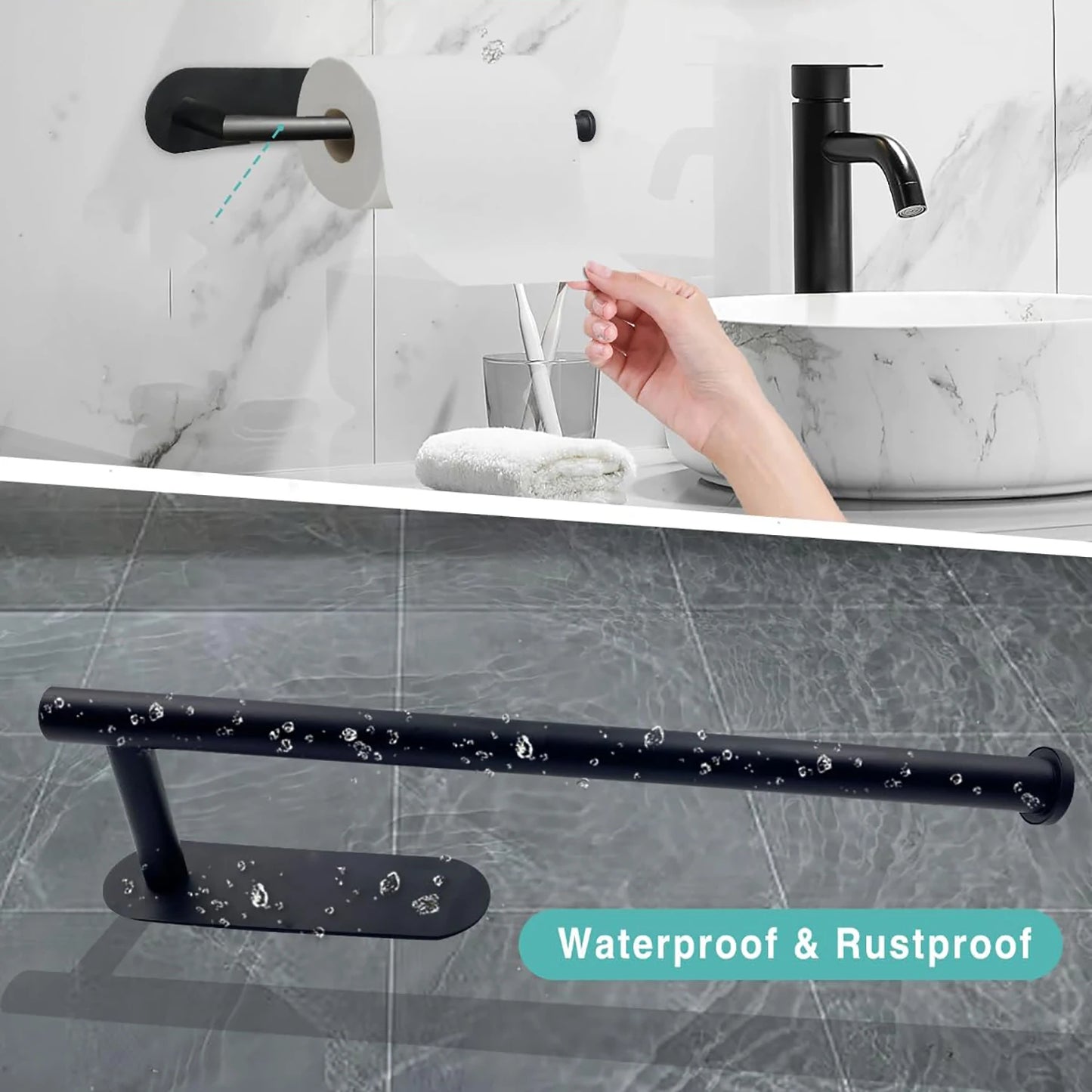 Adhesive Paper Towel Holder – Wall & Cabinet Mount Kitchen Tissue Rack for Home & Bathroom