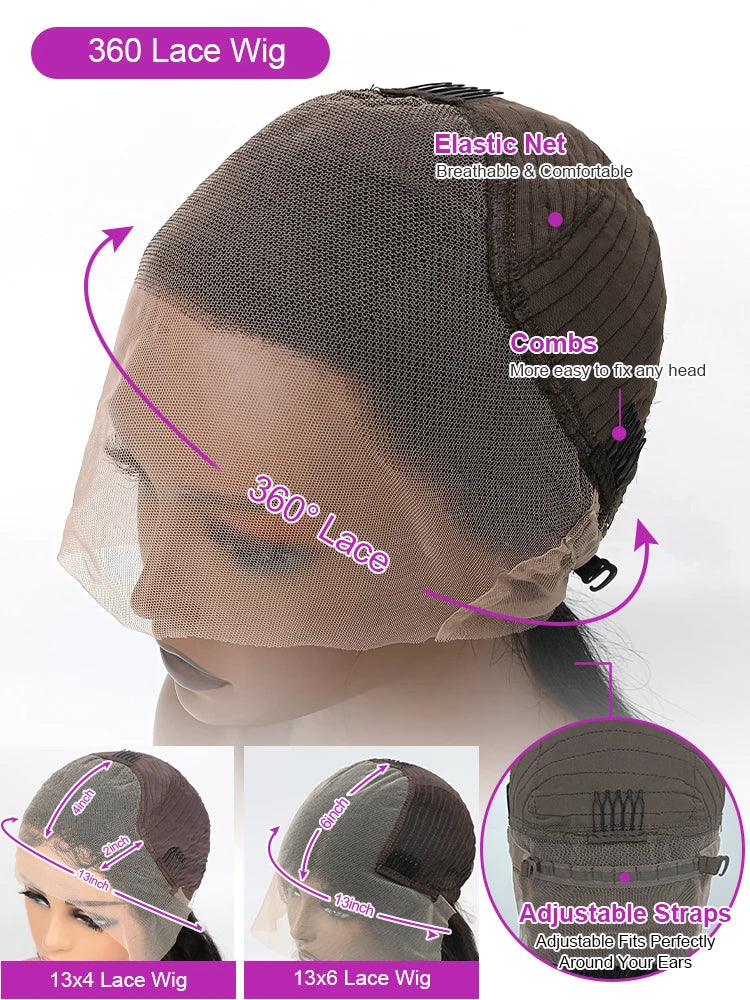 300% Density Deep Wave HD Lace Front Wig | 100% Remy Brazilian Human Hair | Pre-Plucked 13x6 / 13x4 / 360