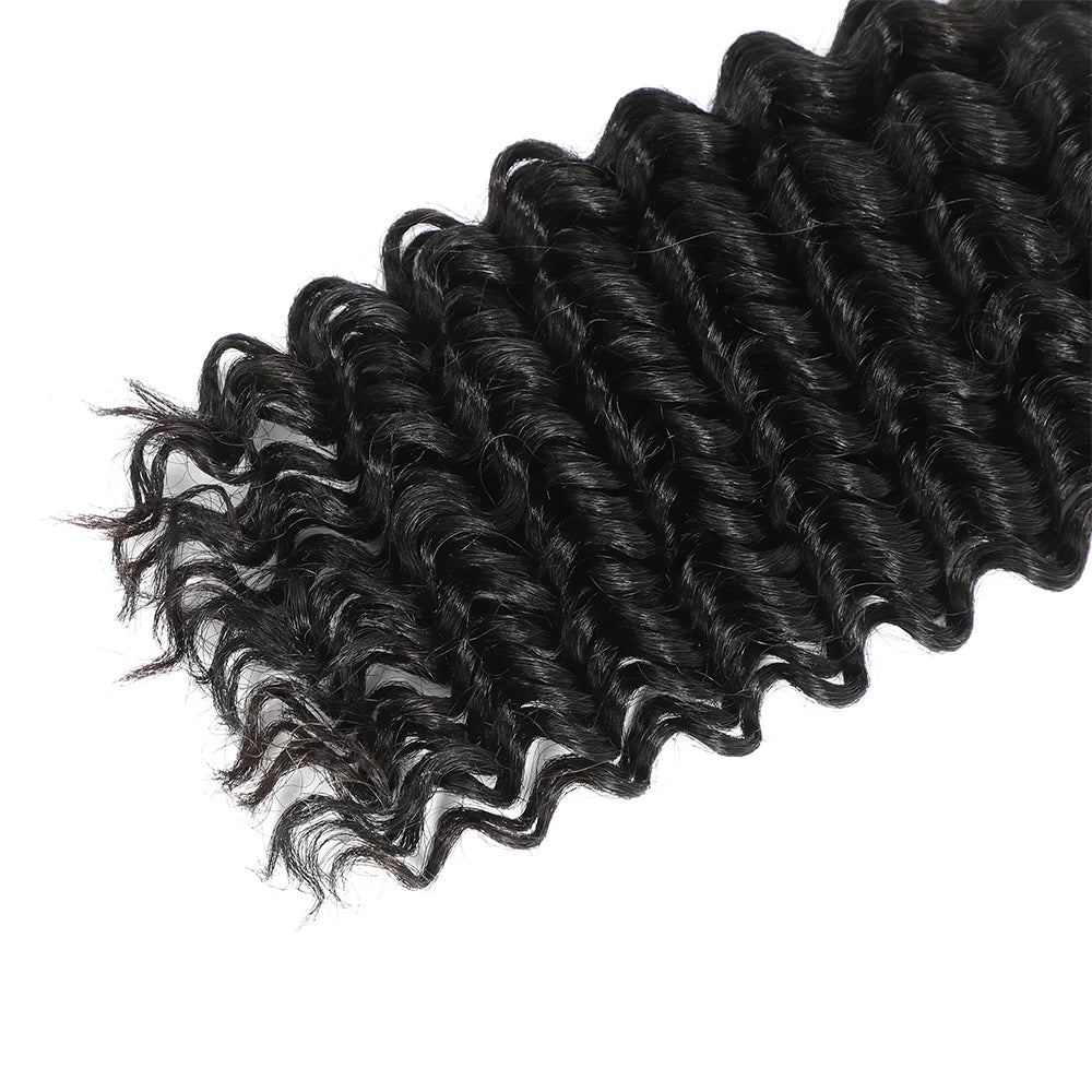 30# Chocolate Brown Deep Wave Bulk Human Hair (100g, 2 Bundles) – Brazilian Remy for Boho Braids (14–24")