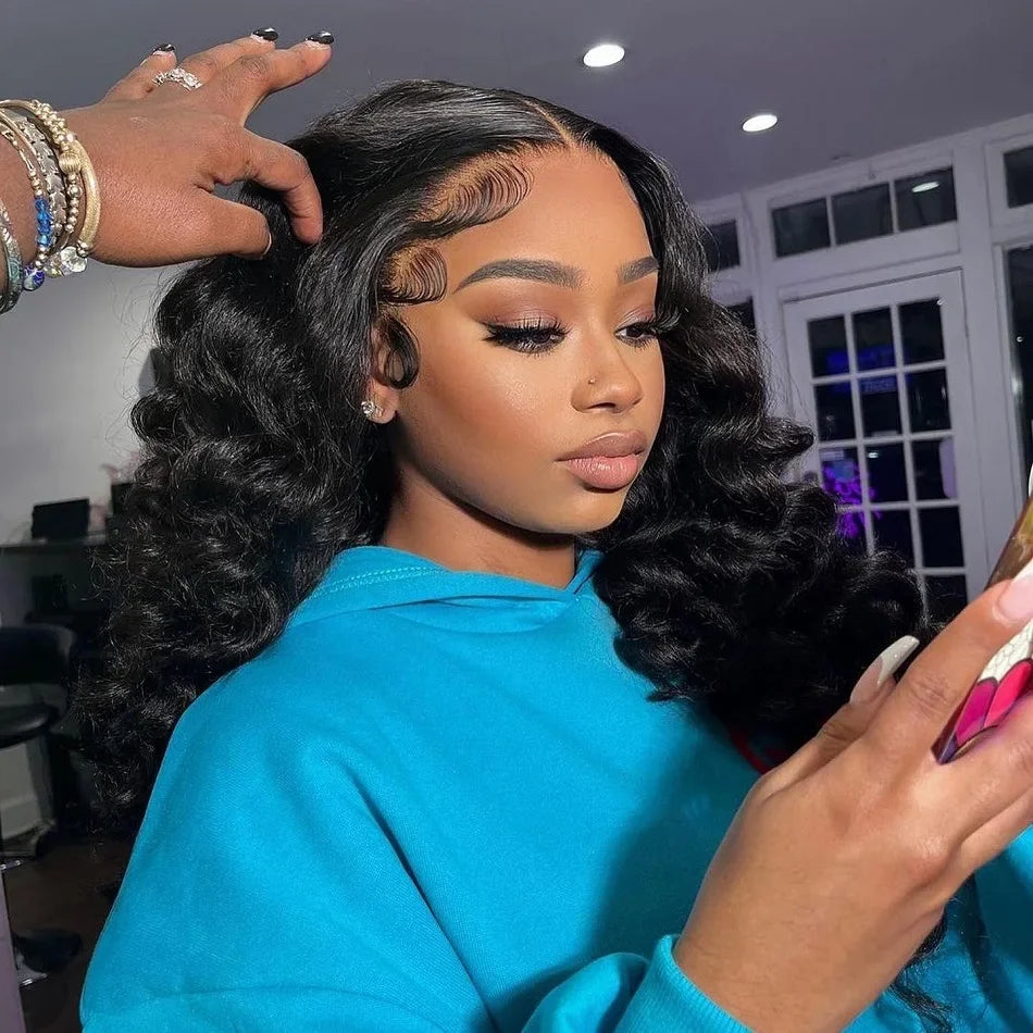 HD 13x6 Loose Natural Wave Lace Front Human Hair Wig – 250% Density, 30–40 Inch, Transparent Full/Frontal Lace