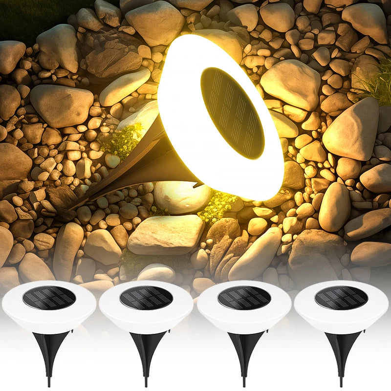 Solar Ground Lights 14LED | Waterproof Outdoor Pathway & Garden Landscape Lights – 1/4 Pack