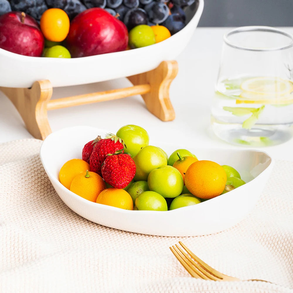 2/3-Tier Fruit Plate Stand – Modern Plastic Snack Tray & Dessert Display for Home & Parties
