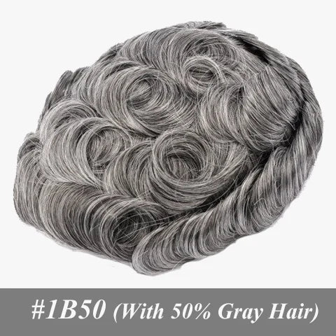 EHairc Injection Skin Toupee for Men | 0.12-0.14mm PU Base | Indian Remy Hair System