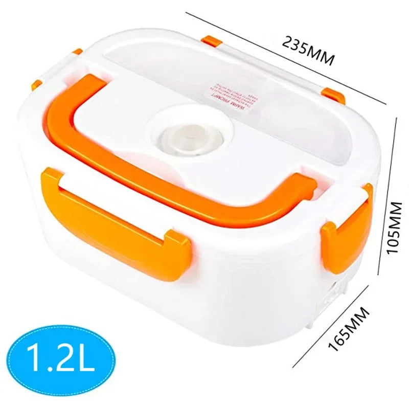2-in-1 Electric Lunch Box – Dual Use for Home & Car, Stainless Steel Food Warmer (12V/24V/110V/220V)