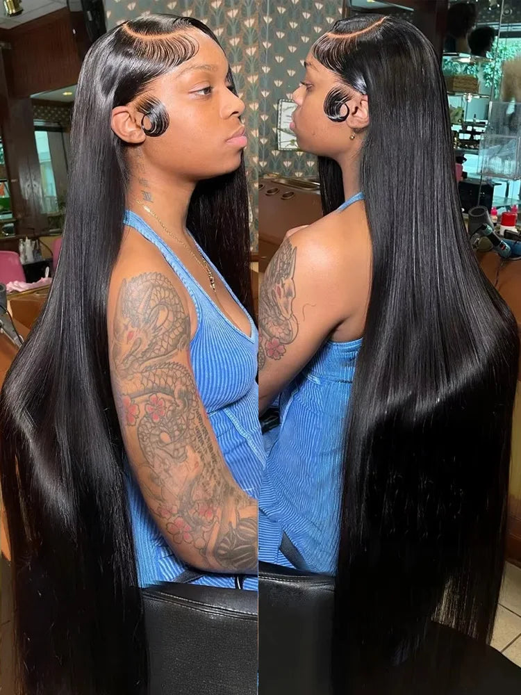 Bone Straight HD Lace Frontal Human Hair Wig 13x6 / 13x4 (30–40 Inch)