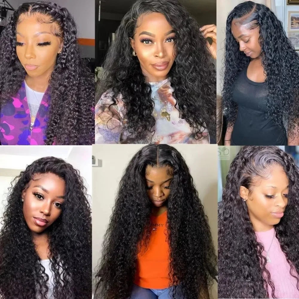 30–38 Inch Deep Wave 13x6 HD Lace Front Human Hair Wig – 200% Density Remy Curl 360 Full Lace Frontal