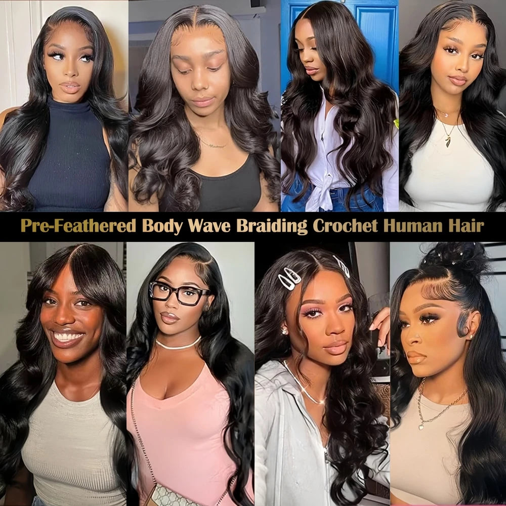 Body Wave Pre-Separated Crochet Hair Extensions – 100% Remy Human Hair