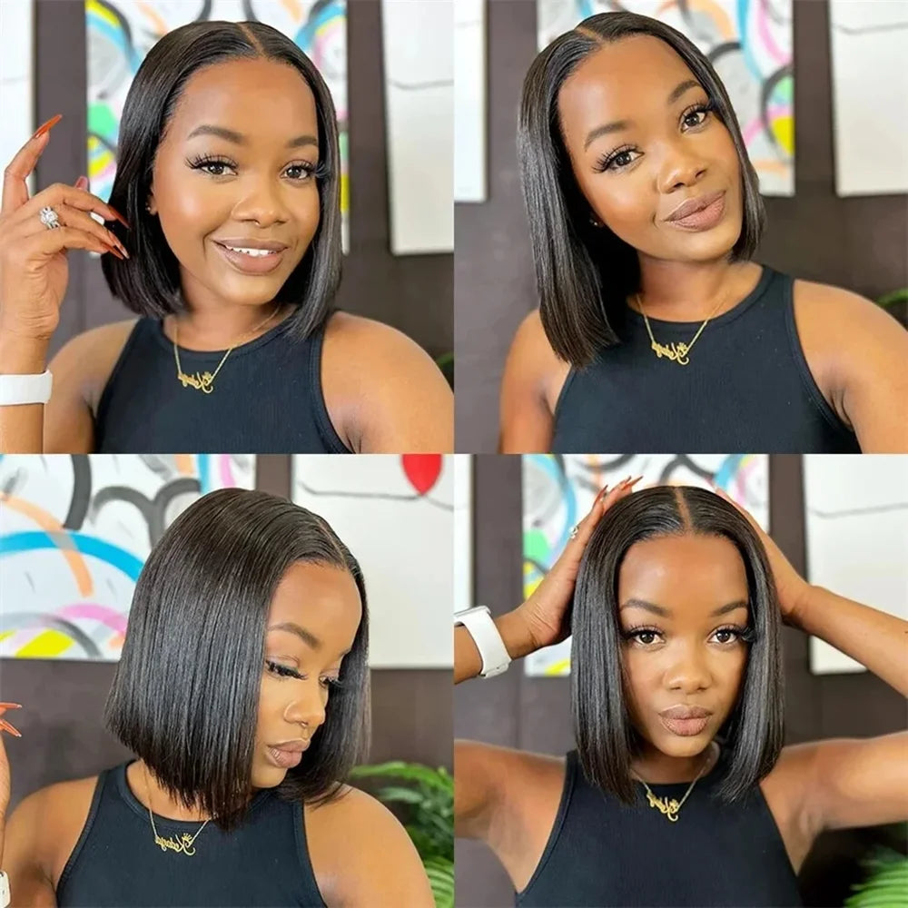 Glueless HD Bob Lace Front Wig (13x4) | 100% Remy Brazilian Human Hair | Pre-Plucked Transparent Lace