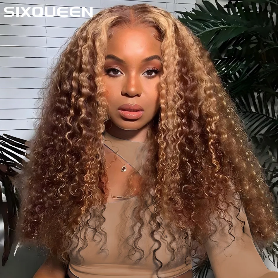 P427 Highlight Human Hair Wig | 13x4 & 13x6 HD Lace Front Wig | Deep Wave | P1B30 & 427 | 200%-250% Density