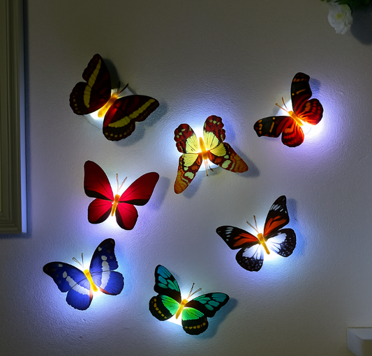 Ranpo Butterfly LED Wall Light – Colorful Glowing Stickable DIY Decoration Lamp for Bedroom, Living Room & Holidays