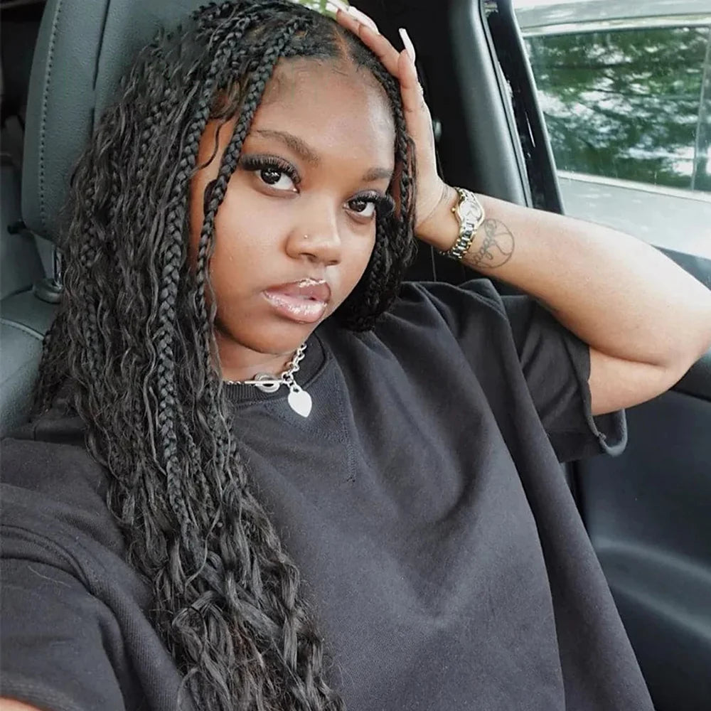 30# Chocolate Brown Deep Wave Bulk Human Hair (100g, 2 Bundles) – Brazilian Remy for Boho Braids (14–24")