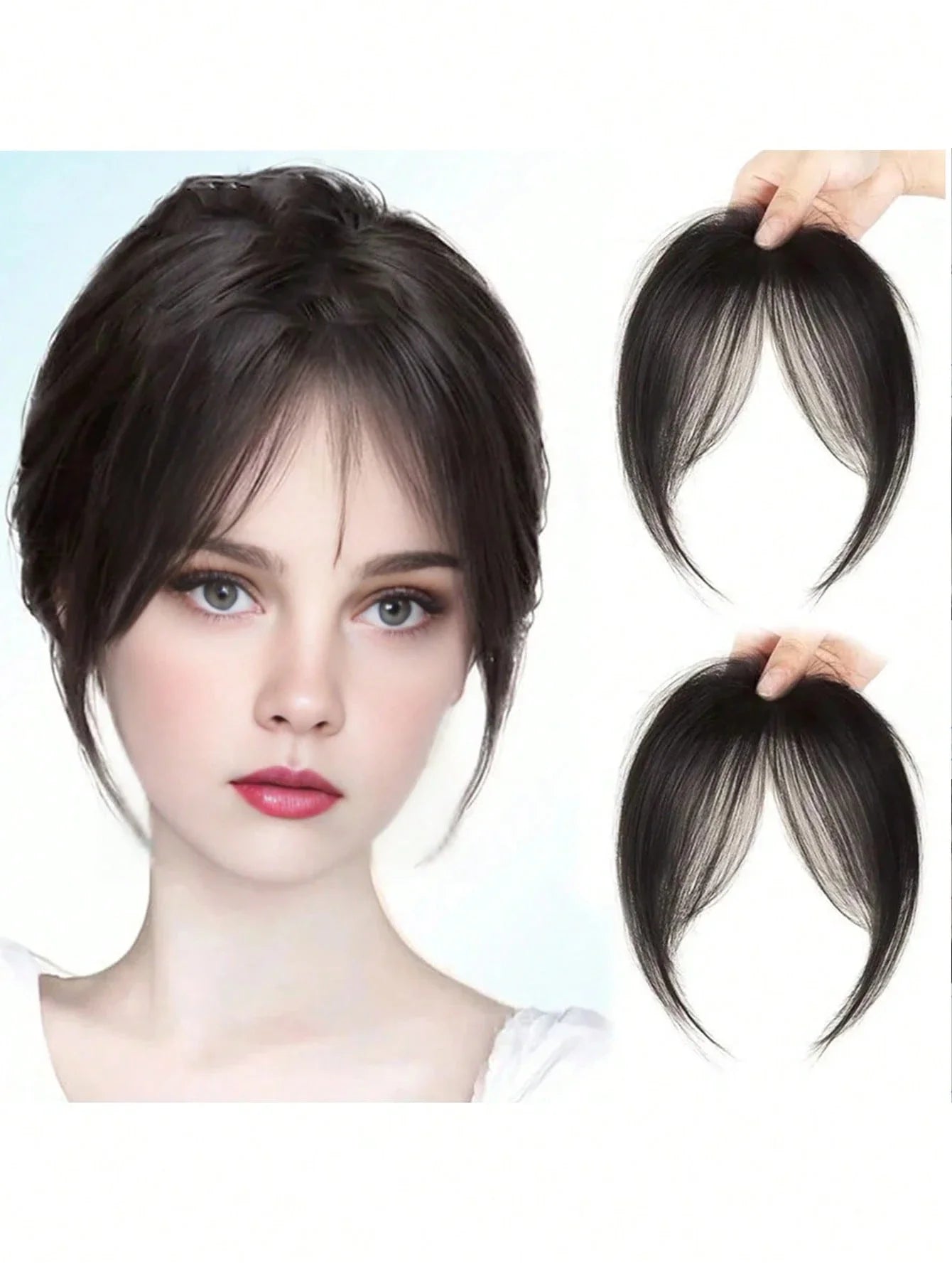 Middle Part Clip-in Bangs | Natural Seamless Hairpiece | 12 Colors