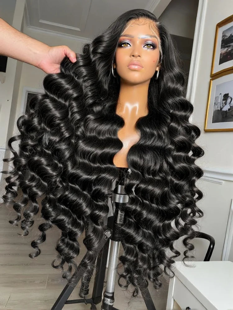 200% Density Loose Wave 13x6 HD Lace Front Wig (13x4 Option) – Brazilian Remy Human Hair, 30–40 Inch