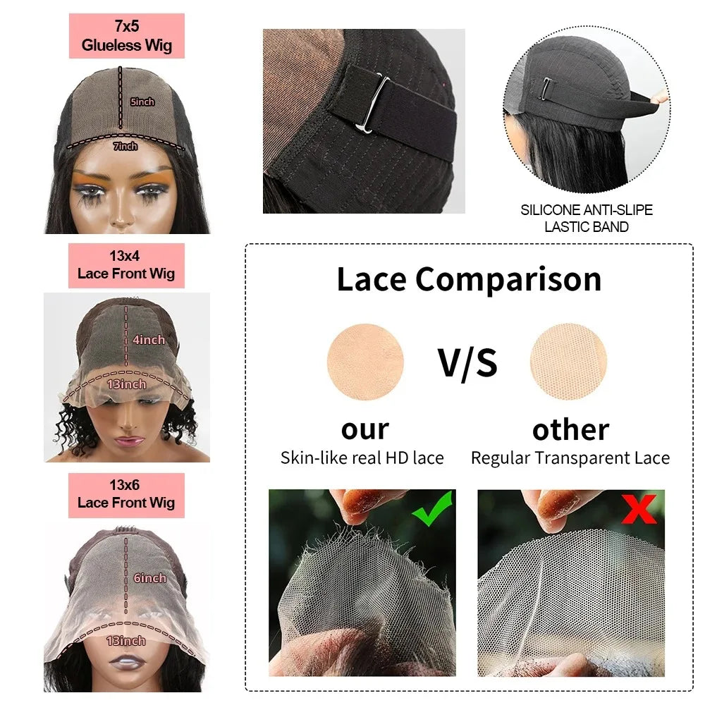 250% Density Deep Wave HD Lace Front Wig (13x6 / 13x4) – Brazilian Remy Human Hair, Glueless (40–46")