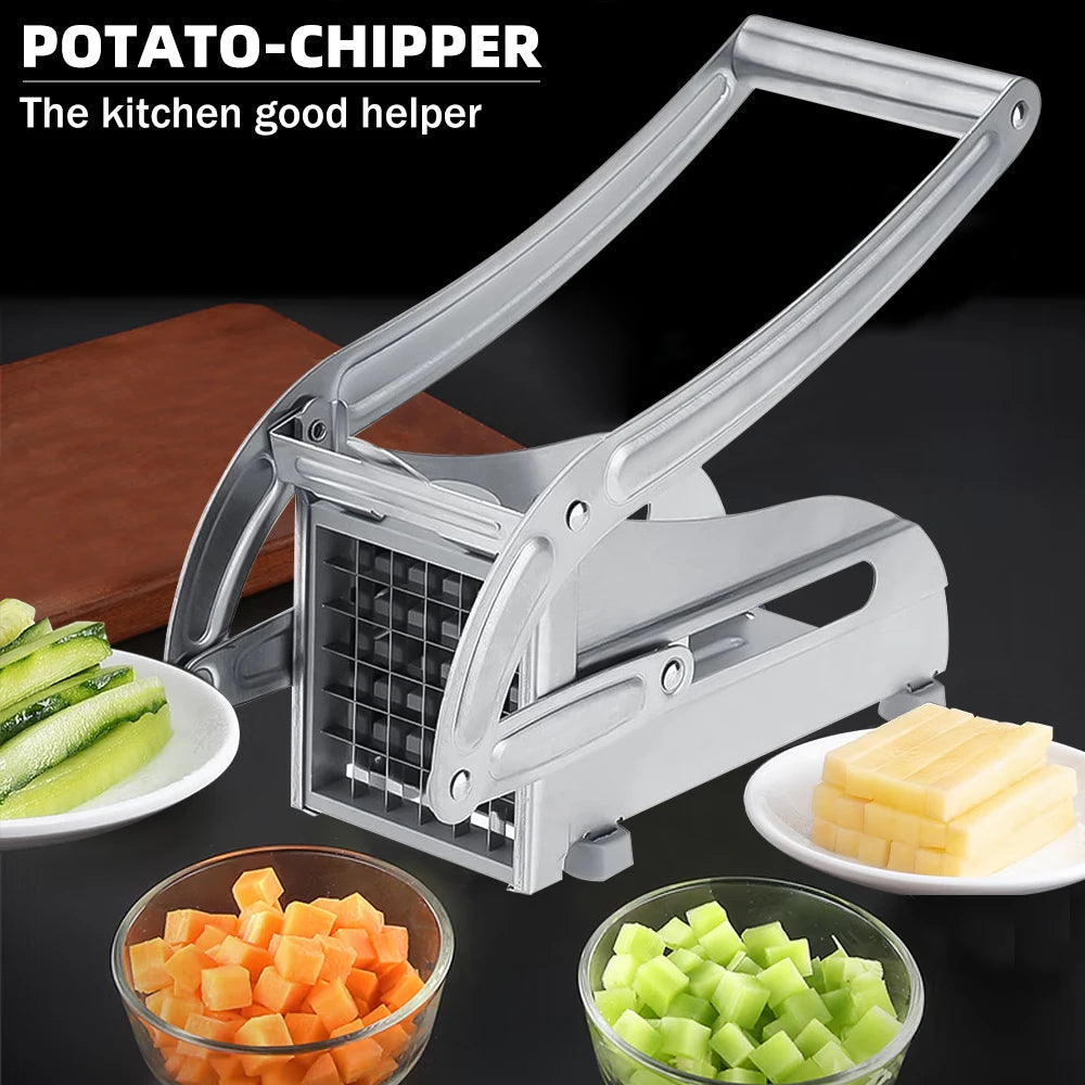 Cutting Potato Chipper Stainless Steel Manual Cut with 36/64Holes Blades Fast Cutting Manual Tool Cut Cucumber Fruits Vegetables