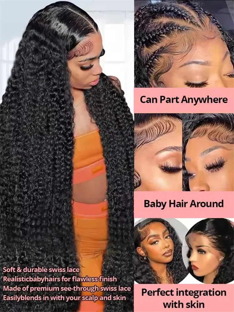250% Density Deep Wave HD Lace Front Wig (13x6 / 13x4) – Brazilian Remy Human Hair, Glueless (40–46")