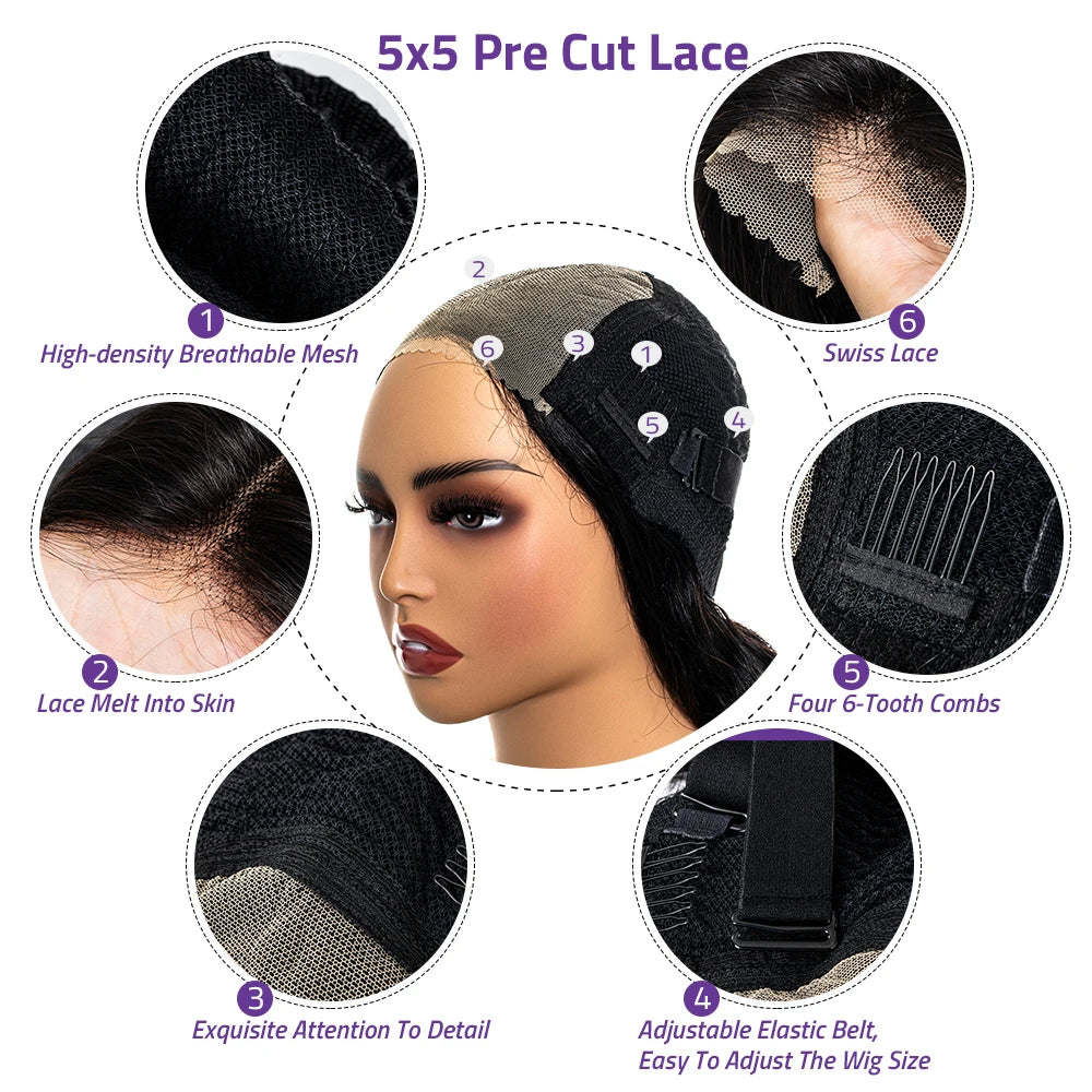 30–38 Inch Deep Wave 13x6 HD Lace Front Human Hair Wig – 200% Density Remy Curl 360 Full Lace Frontal