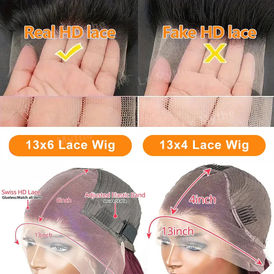 99J Burgundy Deep Wave HD Lace Front Human Hair Wig (13x6 / 13x4, Brazilian Remy, 30–40”)