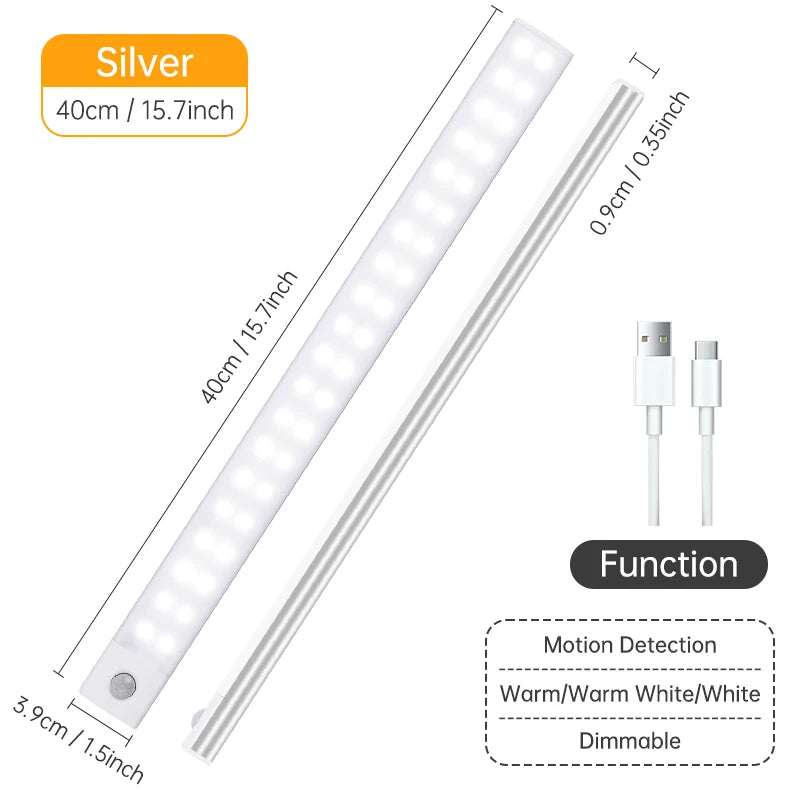 Wireless Motion Sensor LED Light – USB Rechargeable Night Lamp for Closet, Cabinet & Kitchen