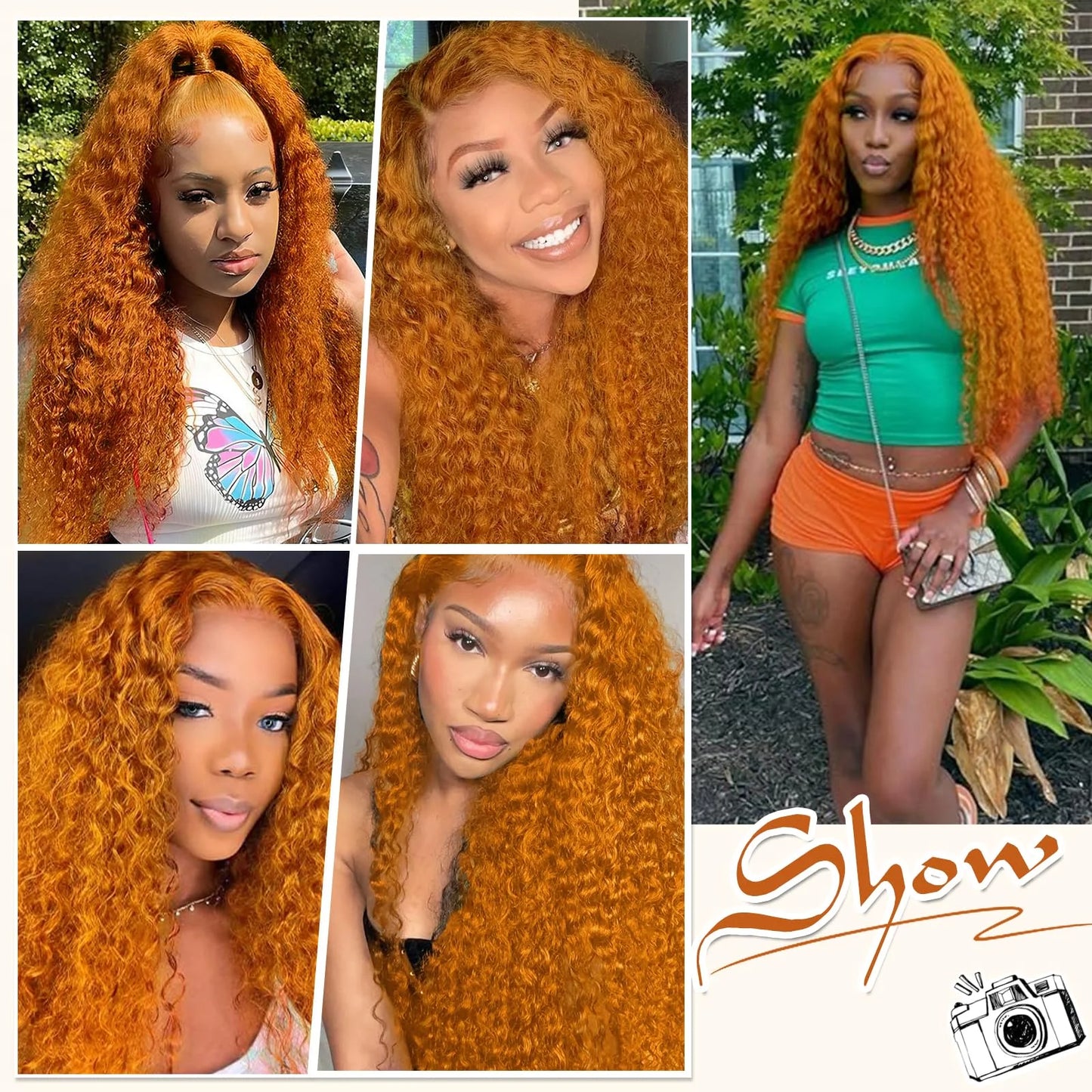 Ginger Deep Wave 13x4 HD Lace Front Wig – 250% Density Long Human Hair Wig (30 inch)
