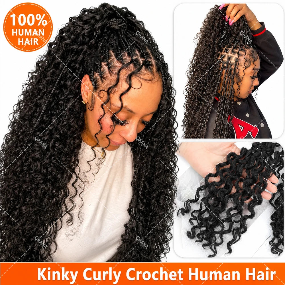 Kinky Curly Miracle Knot Crochet Hair Extensions – 100% Remy Human Hair