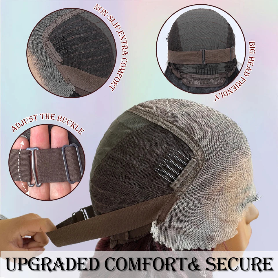 Latisha 13x6 Lace Front Wig – Curly Highlight Synthetic Wig with Baby Hair, 24 Inch Heat-Resistant Fiber