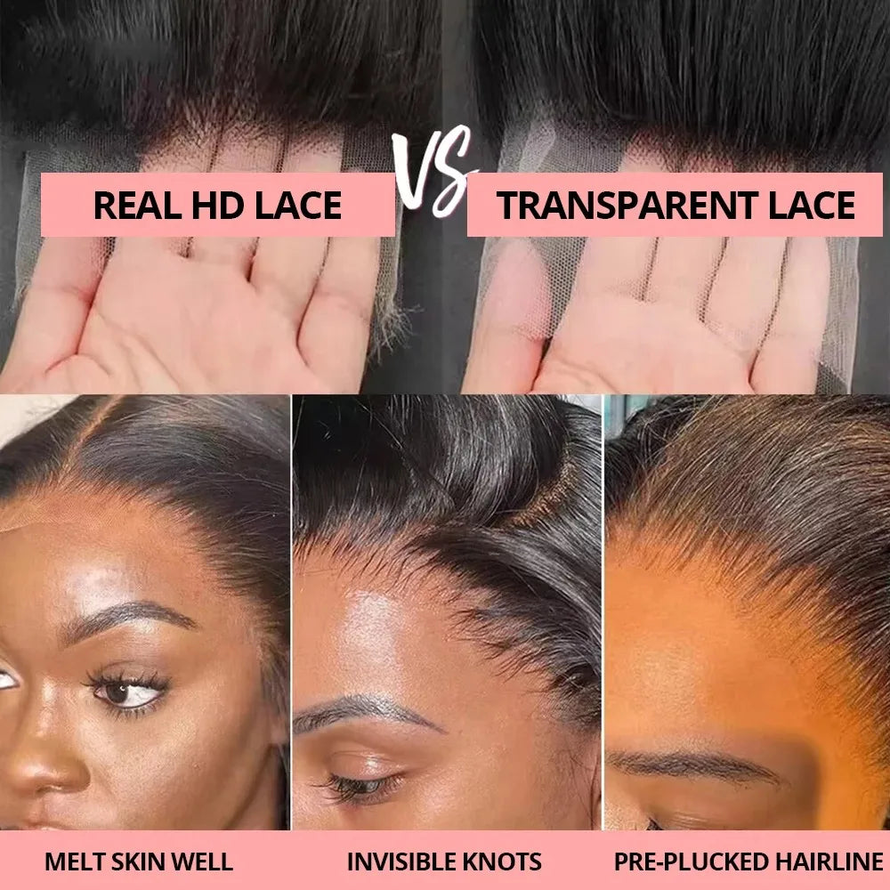 300% Density Deep Wave HD Lace Front Wig | 100% Remy Brazilian Human Hair | Pre-Plucked 13x6 / 13x4 / 360