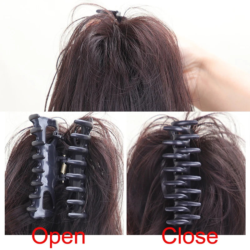 Curly Claw Clip Ponytail Extension | Synthetic Short Curly | 12 Inch | 80g | Black Brown Blonde