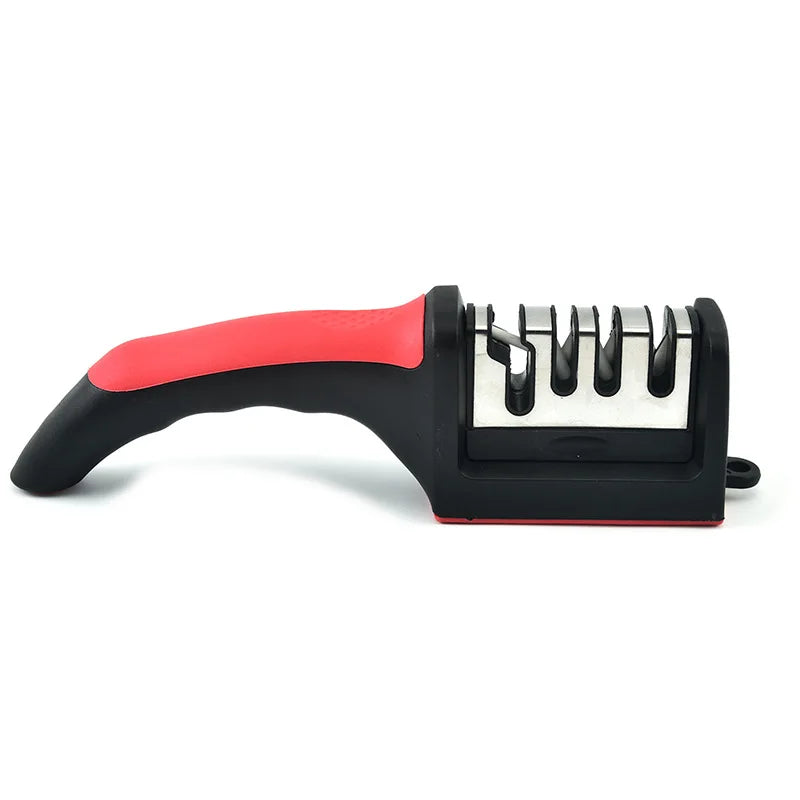 4-Segment Kitchen Knife Sharpener | Multi-Functional Handheld Sharpening Tool – Black