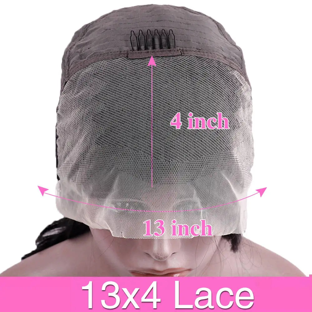 40–46 Inch Deep Wave HD Lace Front Human Hair Wig – 200% Density Remy Curl