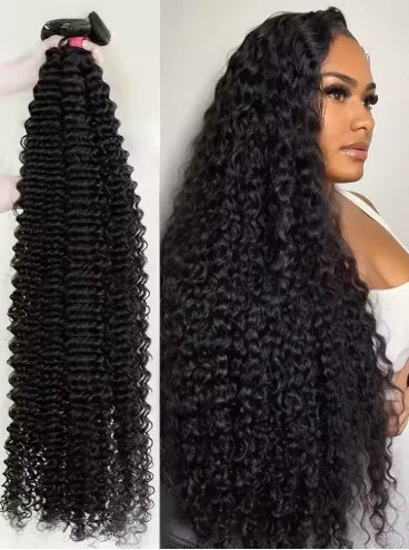 Deep Wave Peruvian Remy Hair Bundles | 100% Human Hair | Natural Color | 8-32 Inch | 1/3/4 Pieces