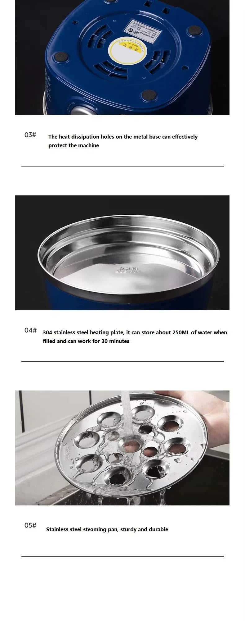 Electric Double-Layer Egg Cooker – Stainless Steel Egg Boiler Steamer