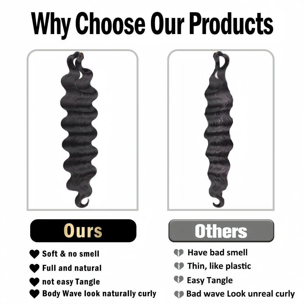Body Wave Pre-Separated Crochet Hair Extensions – 100% Remy Human Hair