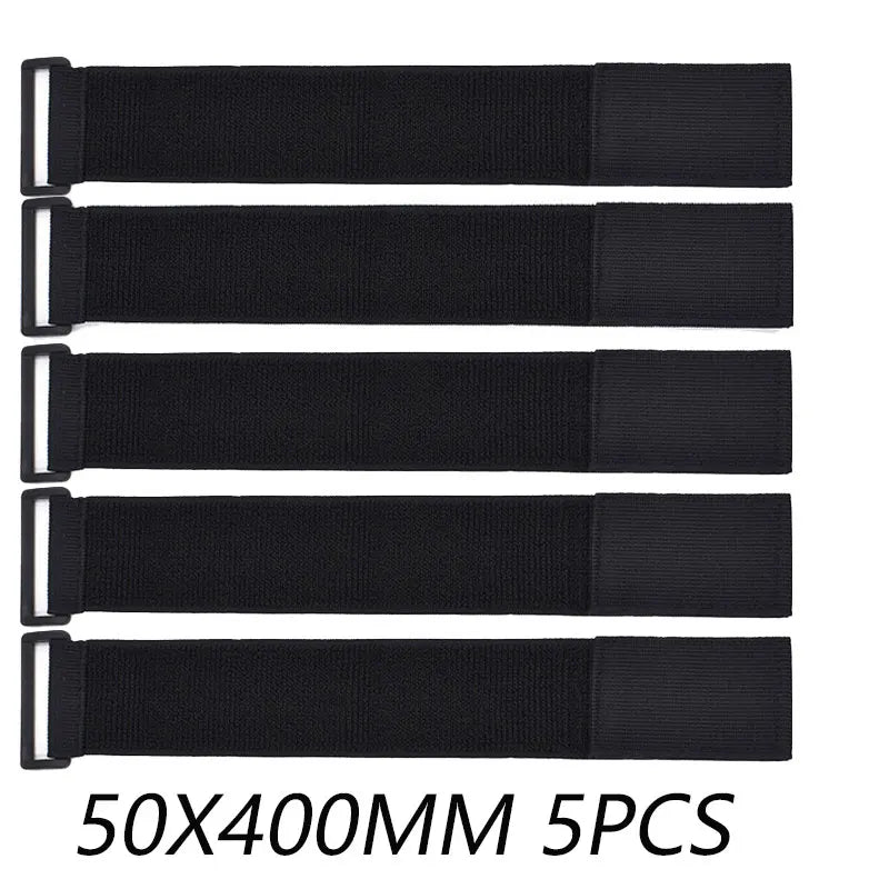 5PCS Elastic Hook & Loop Cable Strap – Adjustable Nylon Organizer with Buckle for Cables, Bags & Tools