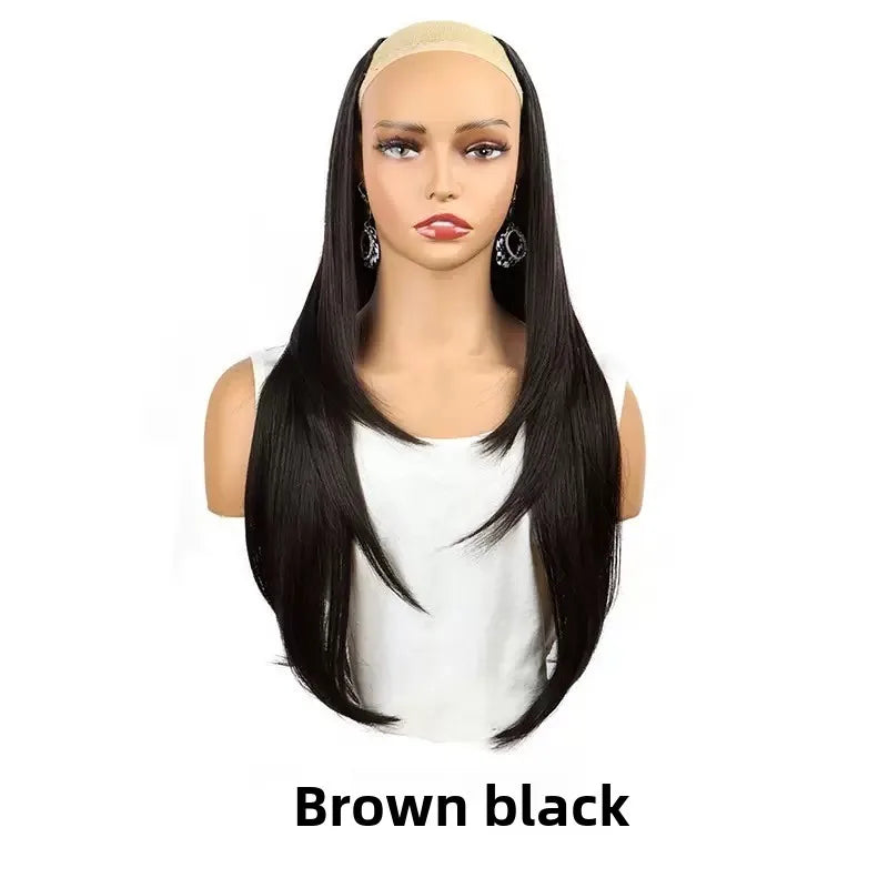 V-Shape Layered Clip-In Hair Extensions | Synthetic Straight | 22-24 Inch | 4 Clips | 180g
