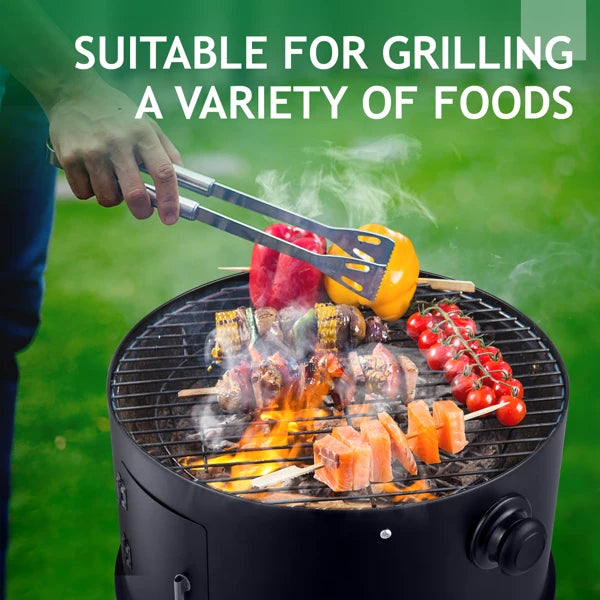 80x41x48cm Outdoor BBQ Smoker Grill – Iron Carbon Charcoal Grill, Black | WowPopMall