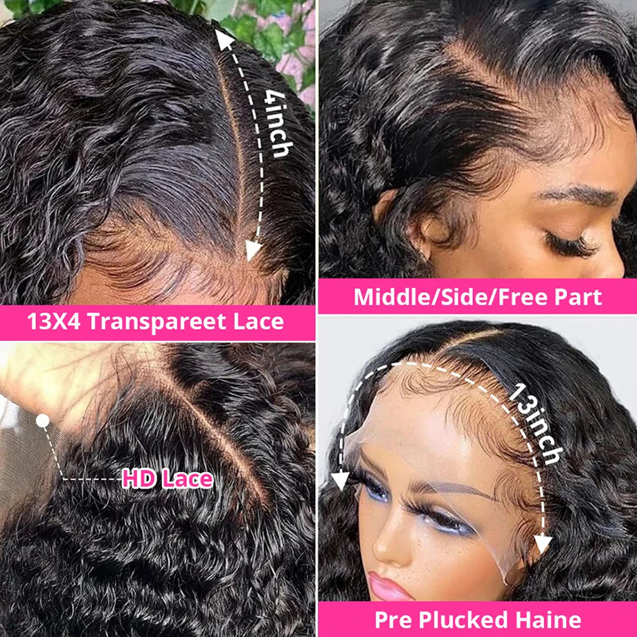 eep Wave Water Wave HD Lace Front Human Hair Wig | Transparent Lace 13x6 / 13x4 (30–40 Inch)