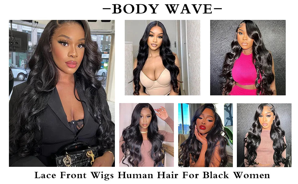 Bling Hair Body Wave 13x6 Lace Front Human Hair Wig (13x4 Option, Transparent Lace, 30–32 Inch, 180% Density)